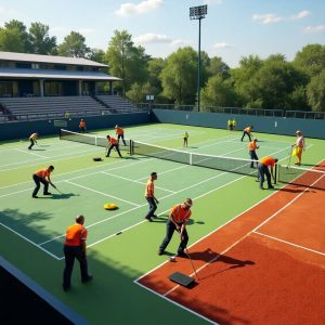 آموزش تعمیرات و بازسازی انواع زمین تنیس