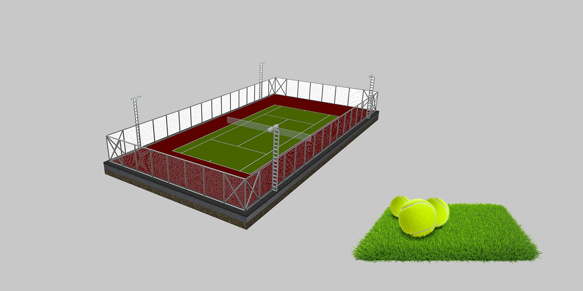 رعایت حد مجاز 4± میلی‌متر با نقشه‌برداری زمین تنیس